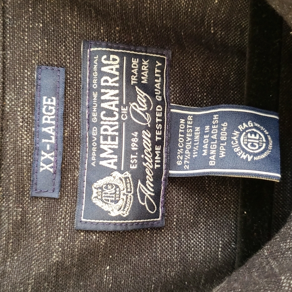 American Rag linen blend men's casual button down with pocket XXL - Picture 6 of 6